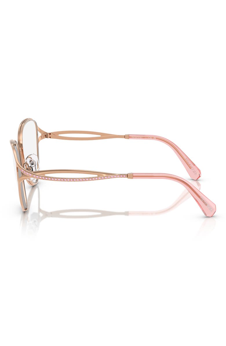 Swarovski 57mm Cat Eye Optical Glasses, Alternate, color, Rose Gold