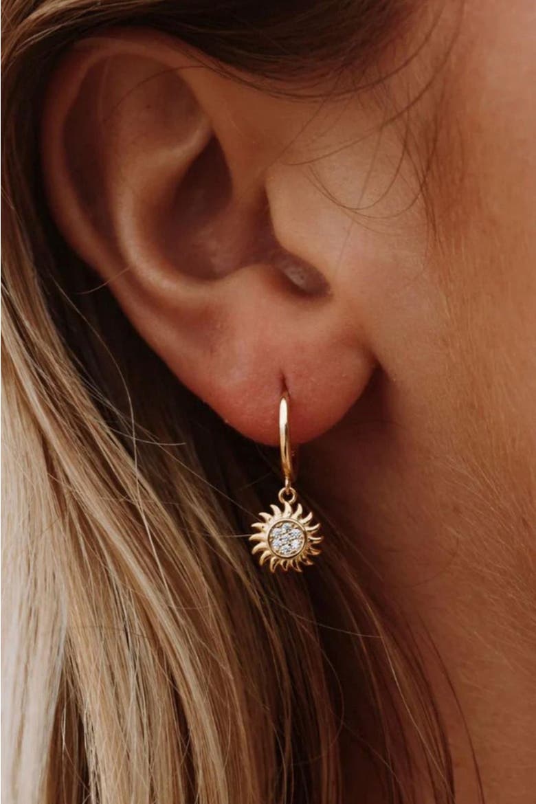 Helios Hoop Earrings, Alternate, color, Gold
