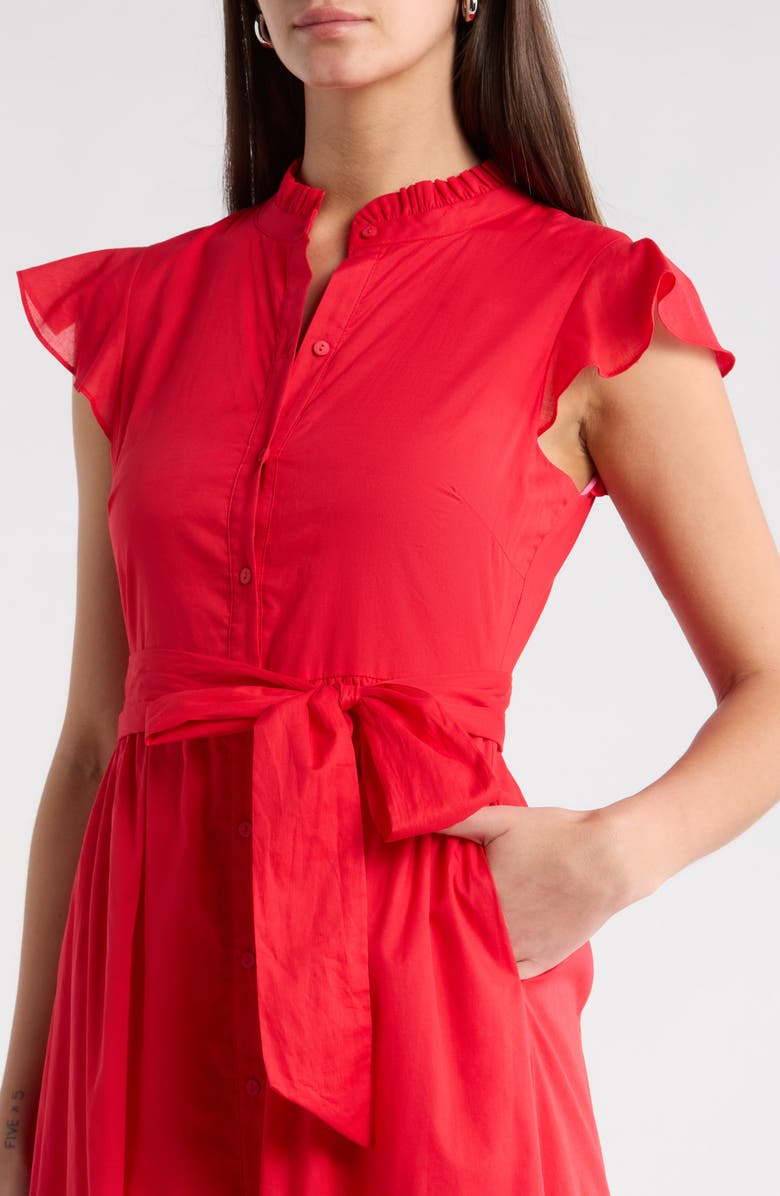 SUGARLIPS Lenira Floral Print A-Line Dress, Alternate, color, Red