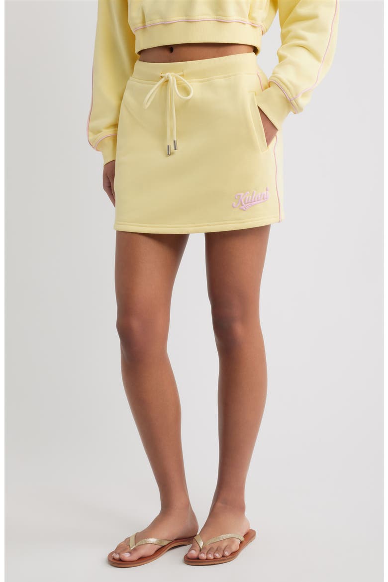 Terry Track Miniskirt, Main, color, CUSTARD CLOUD