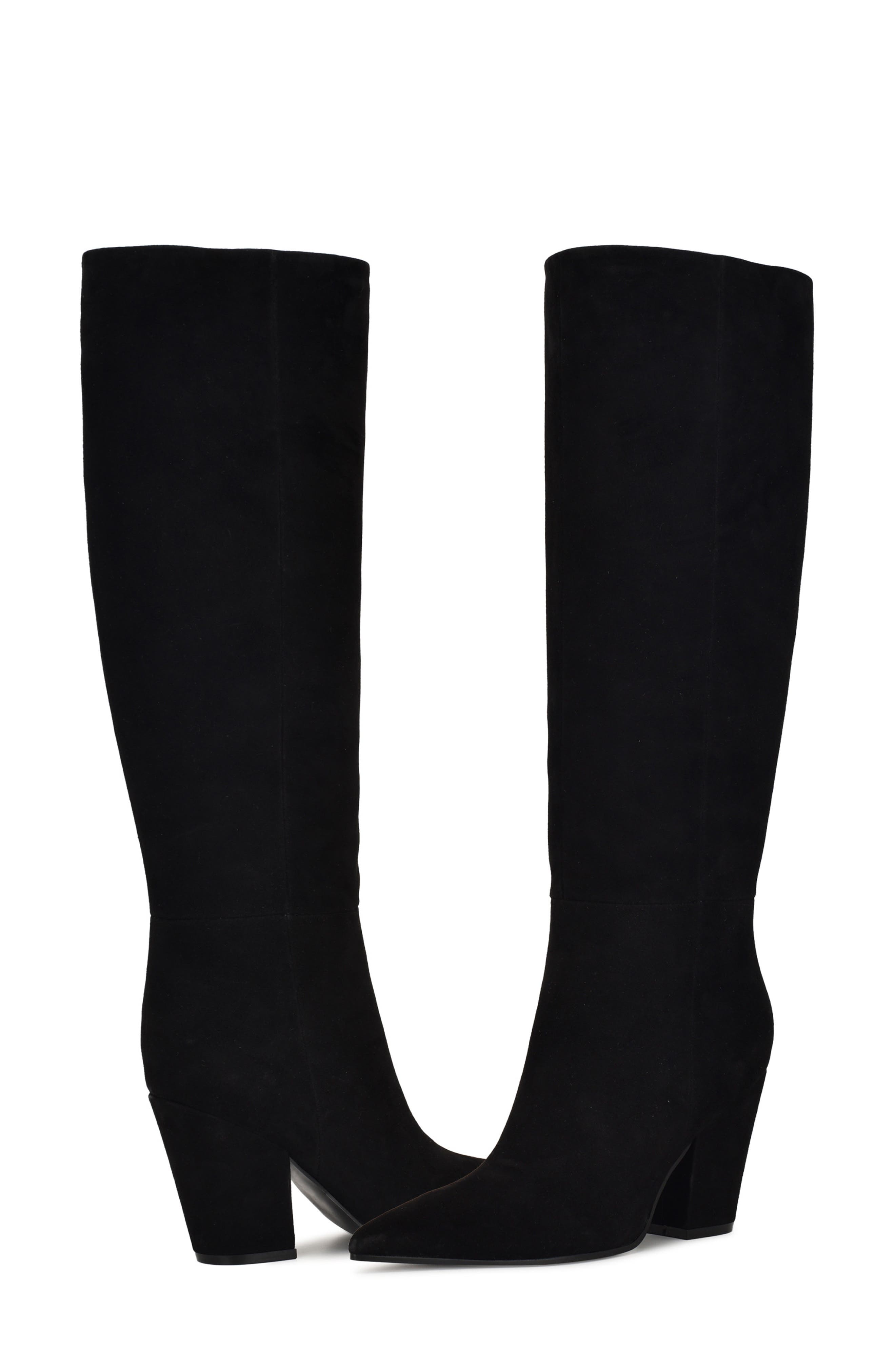 Nine West Adera Pointed Toe Knee High Boot, Alternate, color, Black