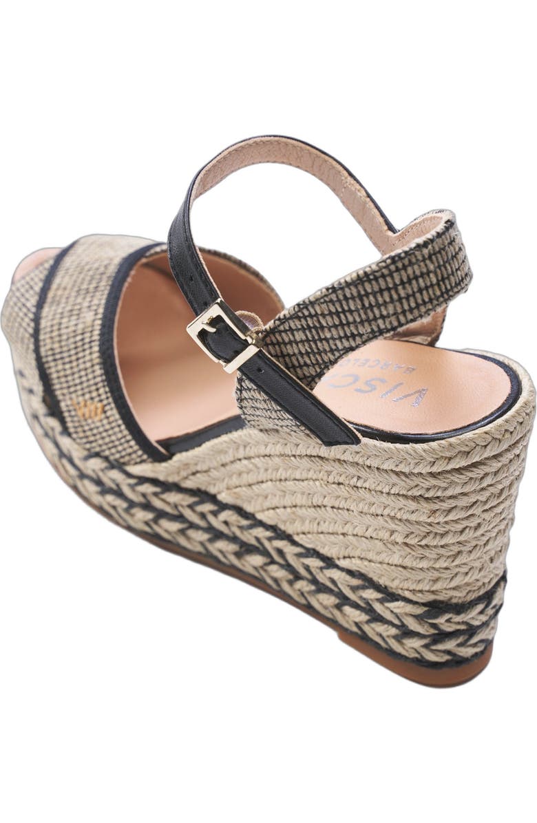 VISCATA Empuria Canvas Espadrille Sandal Wedges, Alternate, color, Black