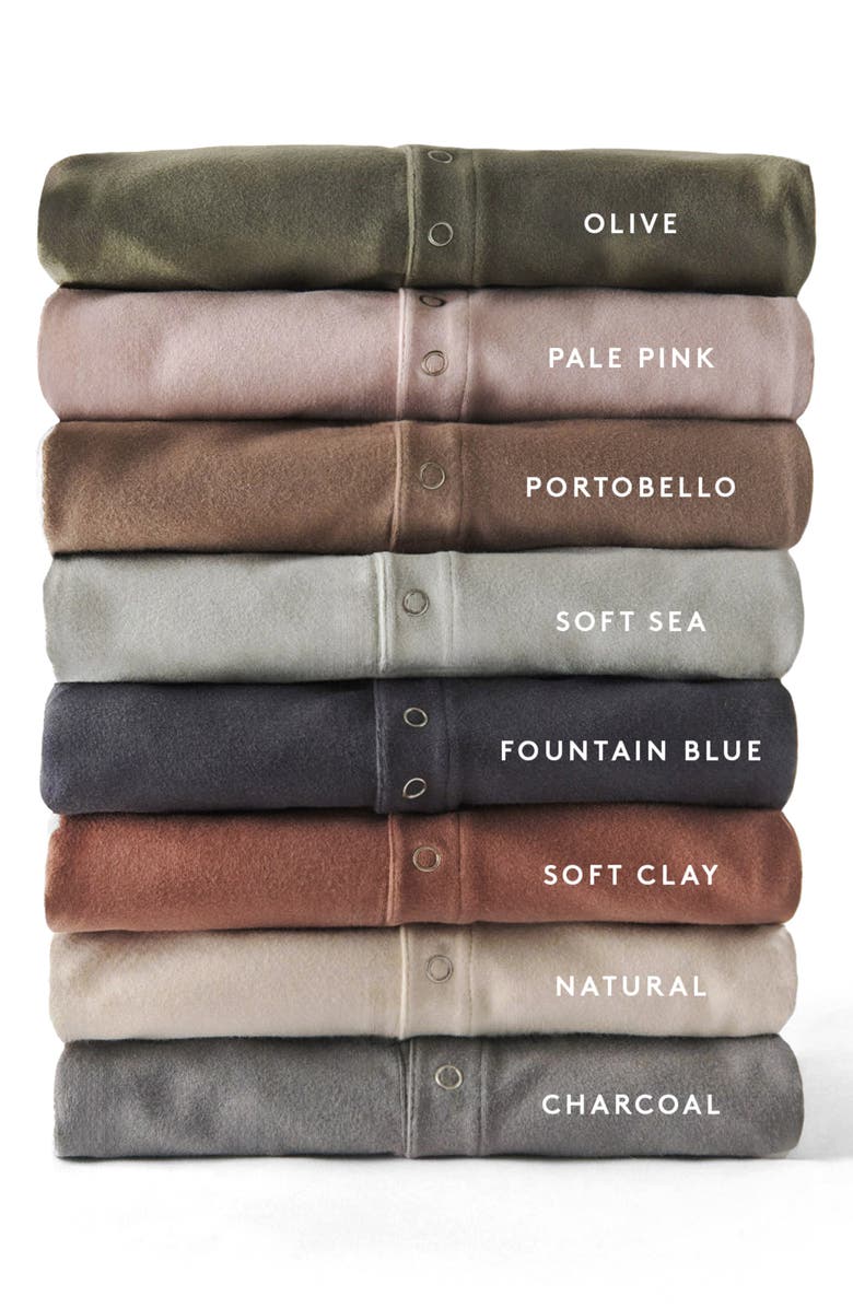 Pehr Essentials Long Sleeve Organic Cotton Bodysuit, Alternate, color, Fountain Blue