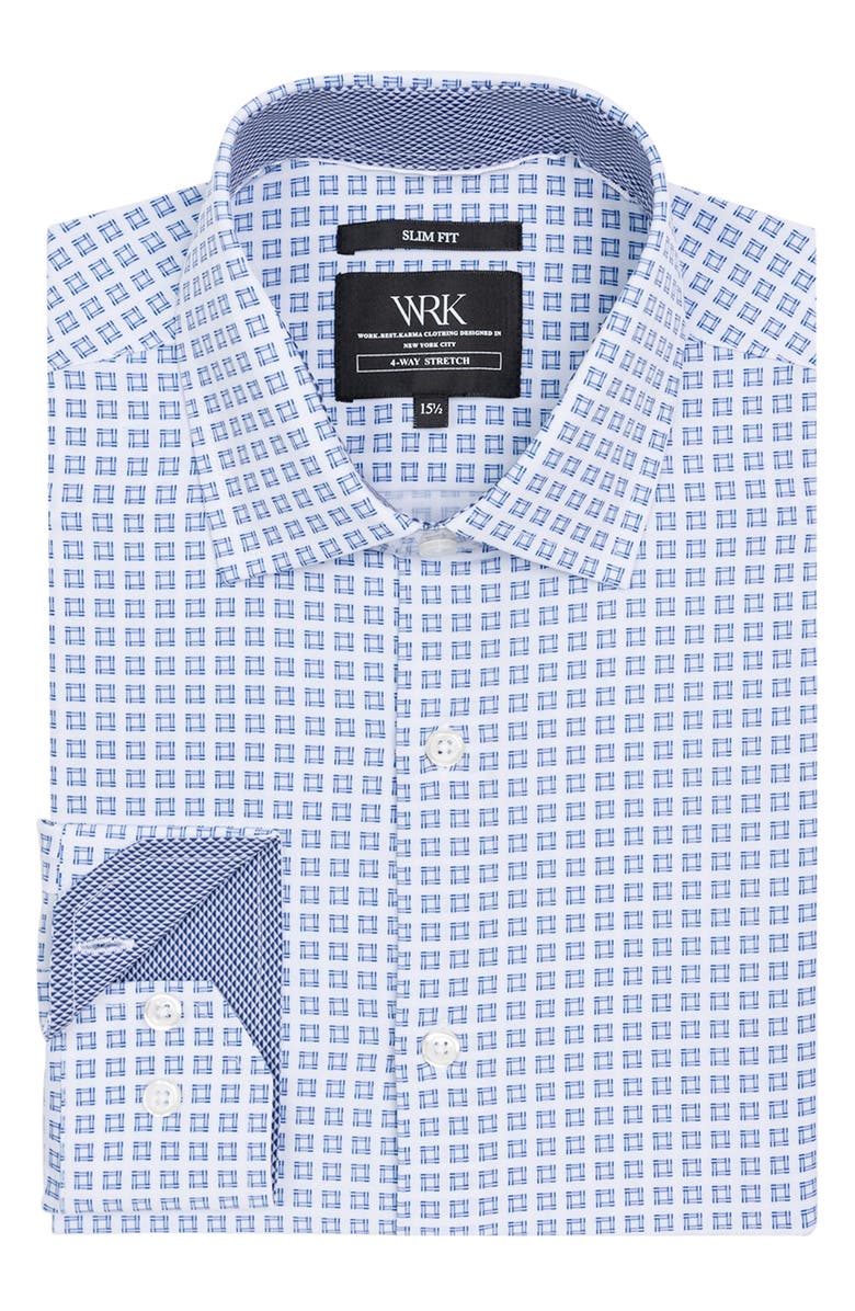 W.R.K Slim Fit Square Print Performance Dress Shirt, Alternate, color, 