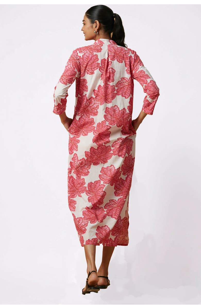 Ro's Garden Crispy Cotton Clorinda Long Kurta, Alternate, color, Pink Eenika