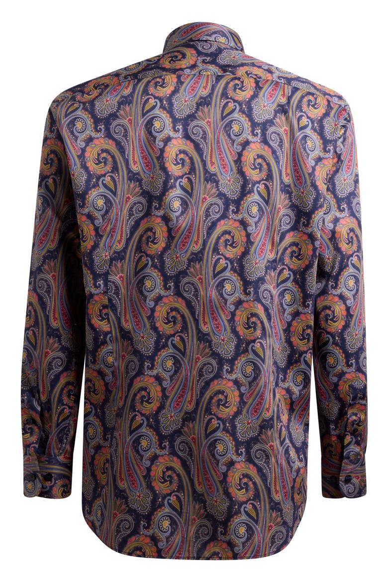 Roma Cotton Dress Shirt, Alternate, color, PRINT ON BLUE BASE