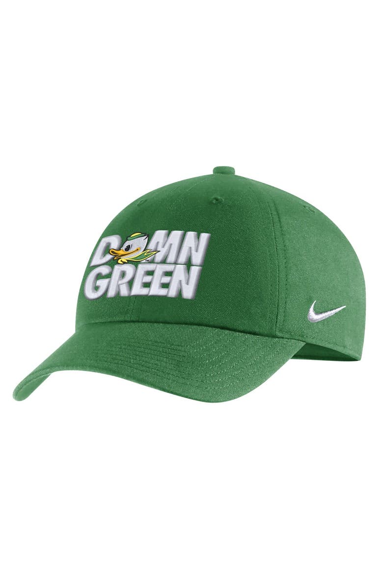 Nike Men's Nike Green Oregon Ducks Grass Is Green Heritage 86 Adjustable Hat, Main, color, 