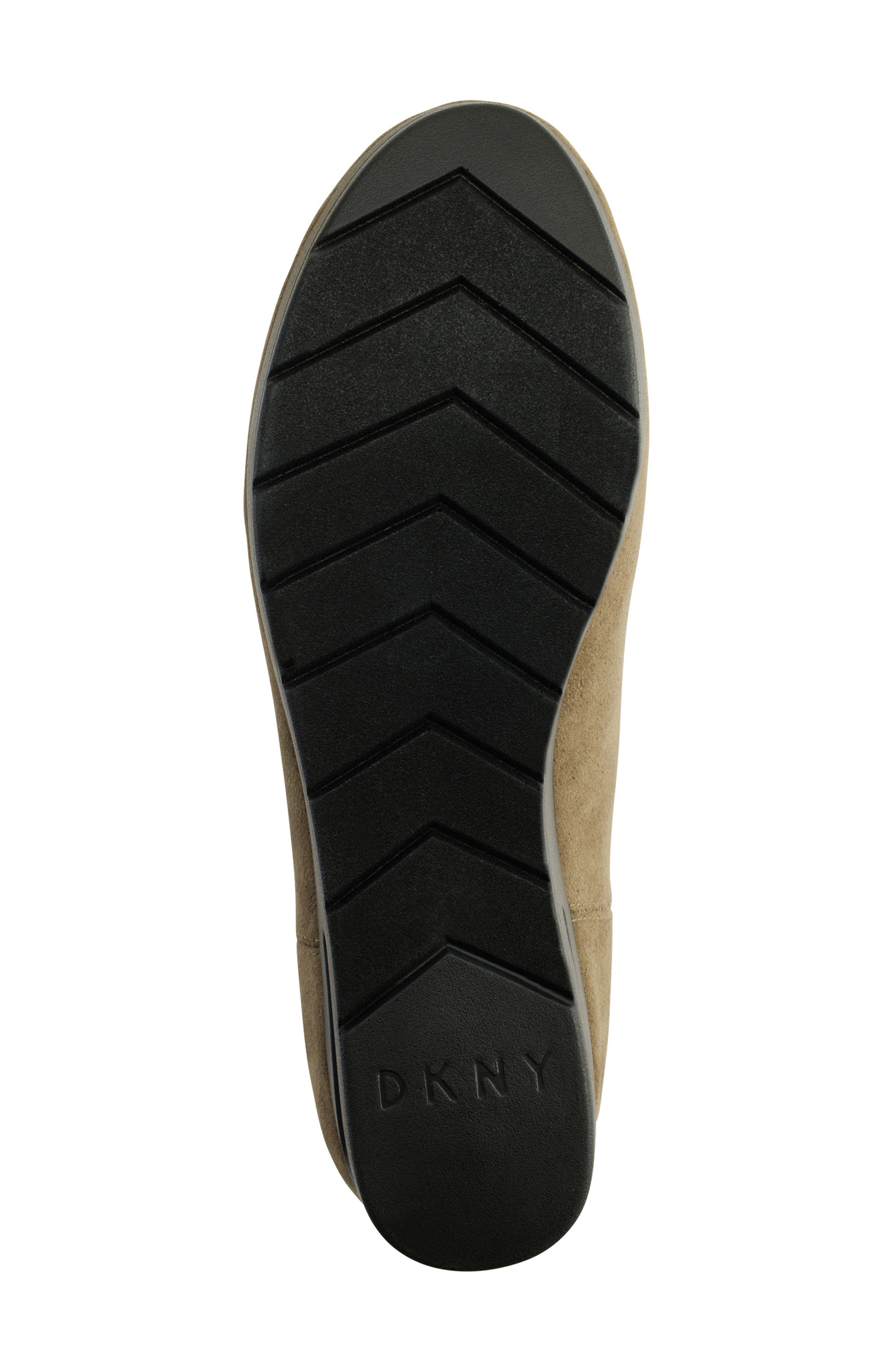 DKNY Faux Fur Wedge Bootie, Alternate, color, Light Military/ Vanilla