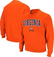 COLOSSEUM Men's Colosseum Orange Virginia Cavaliers Team Arch & Logo Tackle Twill Pullover Sweatshirt