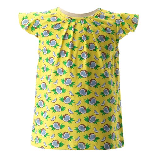 Rachel Riley Coconut Ruffle Top In Yellow