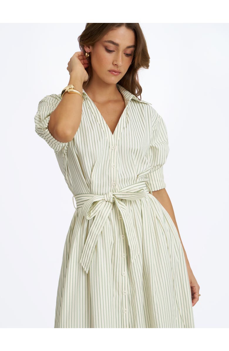 Miss Circle Danica Poplin Striped Shirt Midi Dress, Alternate, color, Green