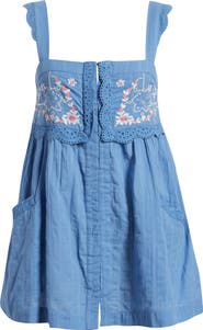 Free People Farrah Floral Lace Embroidered Babydoll Tunic