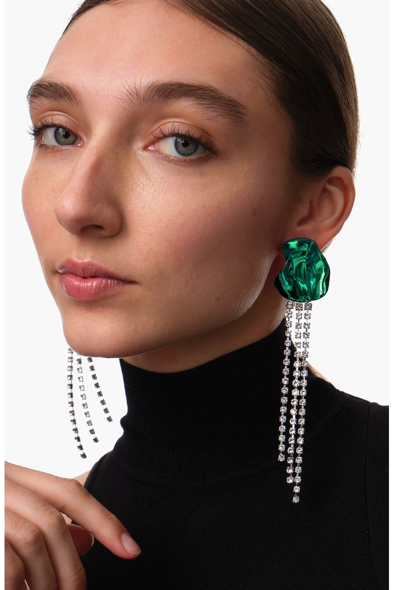 Georgia Crystal Drop Earrings, Alternate, color, EMERALD