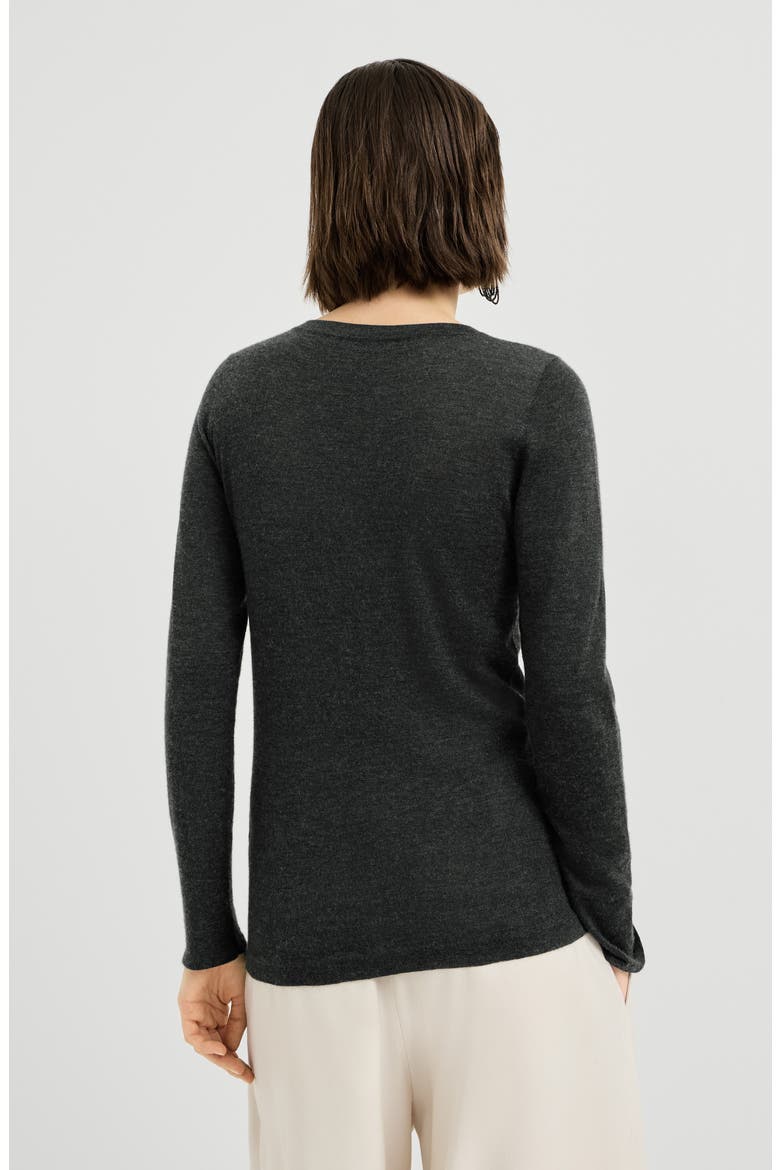 Cashmere and silk lightweight sweater, Alternate, color, Anthracite