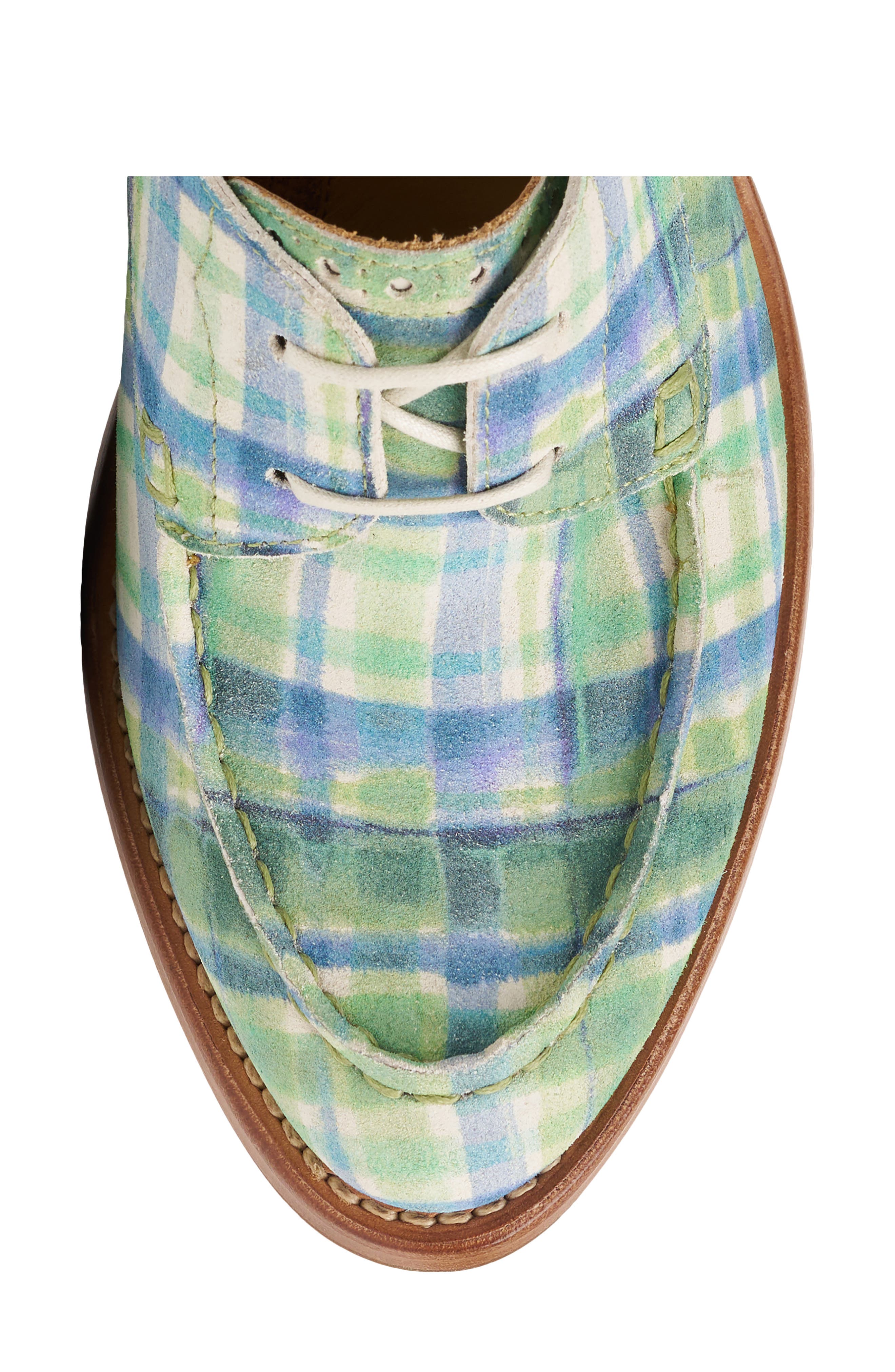 THE OFFICE OF US Mrs. Rosa Block Heel Pump, Alternate, color, Green/ Blue Plaid