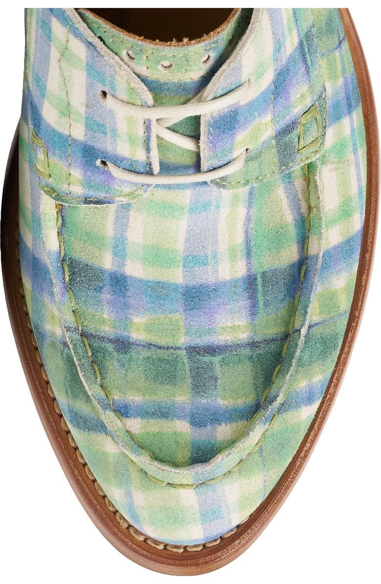 THE OFFICE OF US Mrs. Rosa Block Heel Pump, Alternate, color, Green/ Blue Plaid
