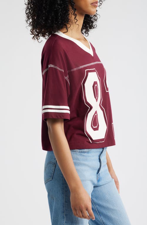 Vinyl Icons 81 Graphic Football T-shirt In Burgundy
