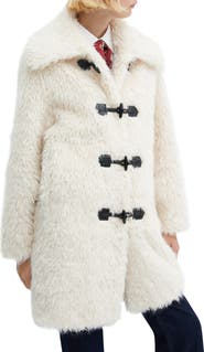 MANGO Faux Fur Toggle Coat