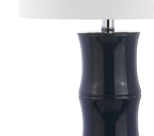 Jonathan Y Tiki 26.5" Ceramic Led Table Lamp In Navy