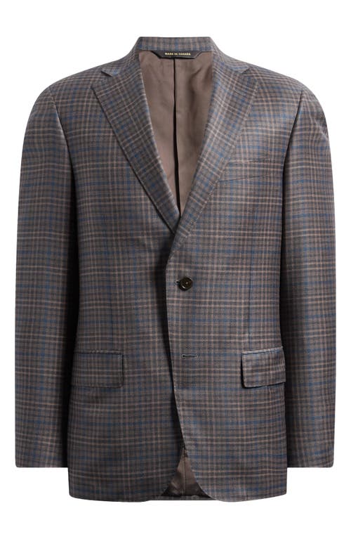 Heritage Gold Brown Overcheck Wool Sport Coat In Black