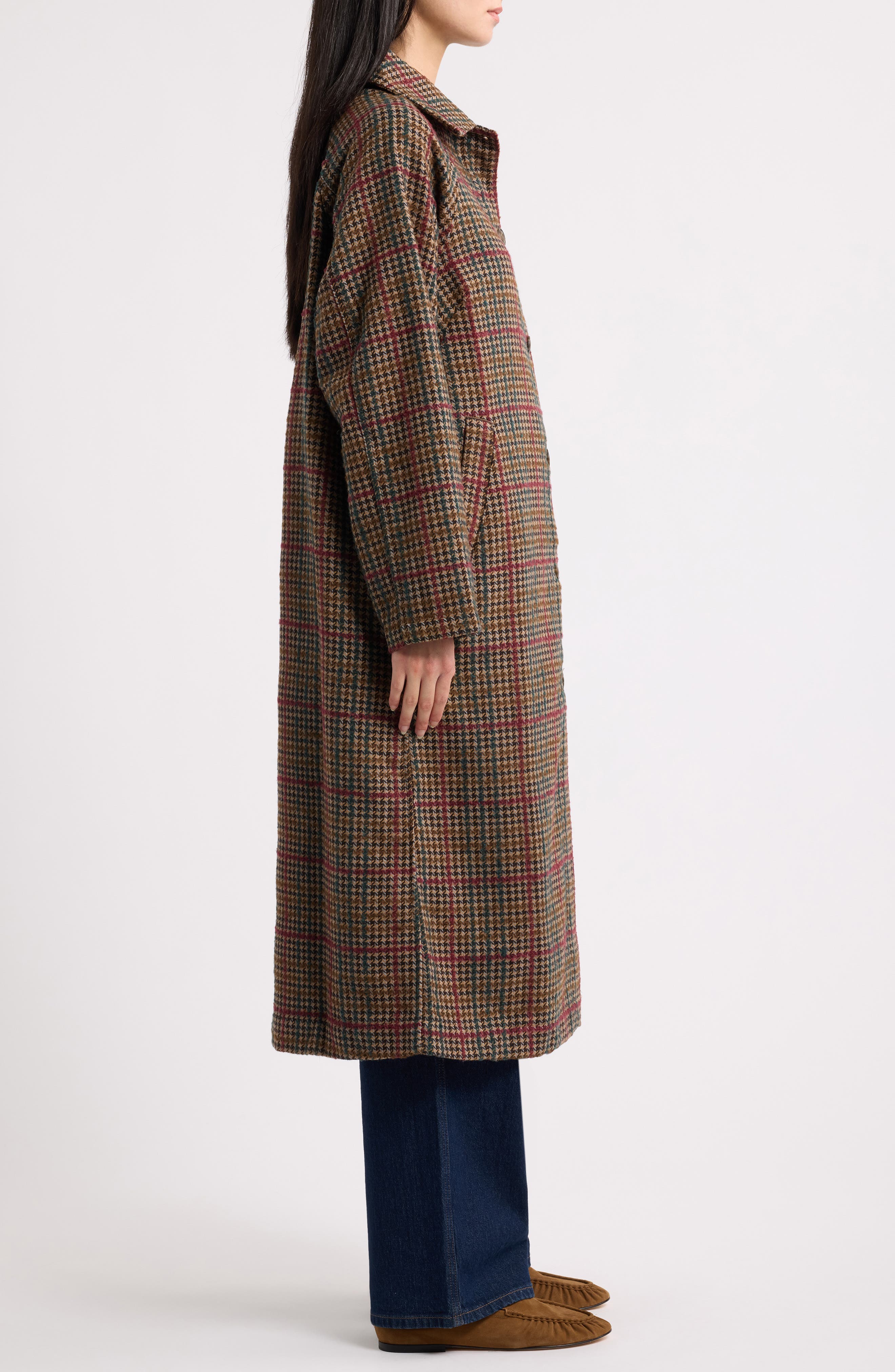 Marine Layer Hayes Houndstooth Trench Coat (Women) | Nordstrom