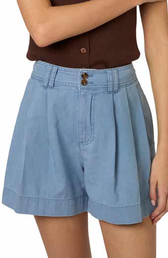 Albie Pleated Denim Shorts