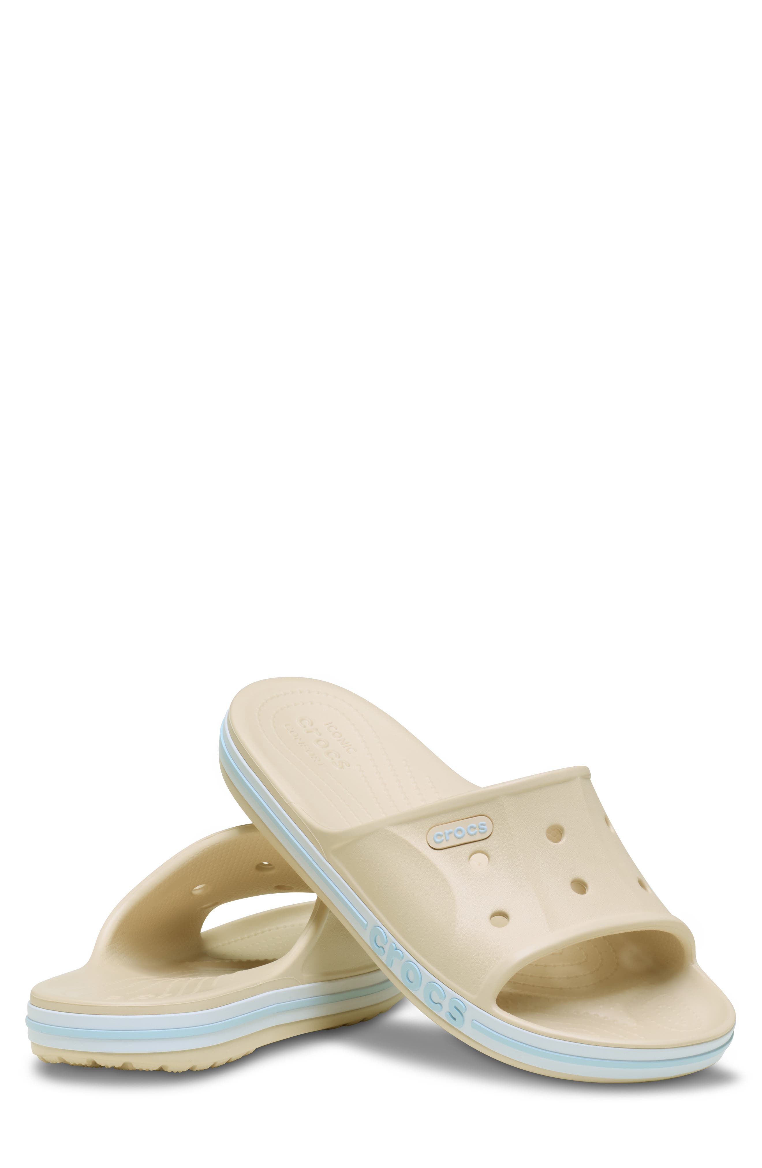 CROCS Bayaband Slide Sandal, Alternate, color, Winter White/ Multi