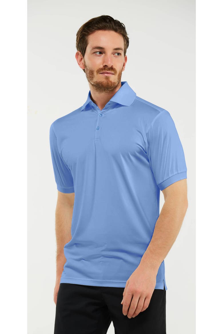 Lightweight Performance Stretch Golf Polo Shirt, Alternate, color, Denim Blue, Gray, White
