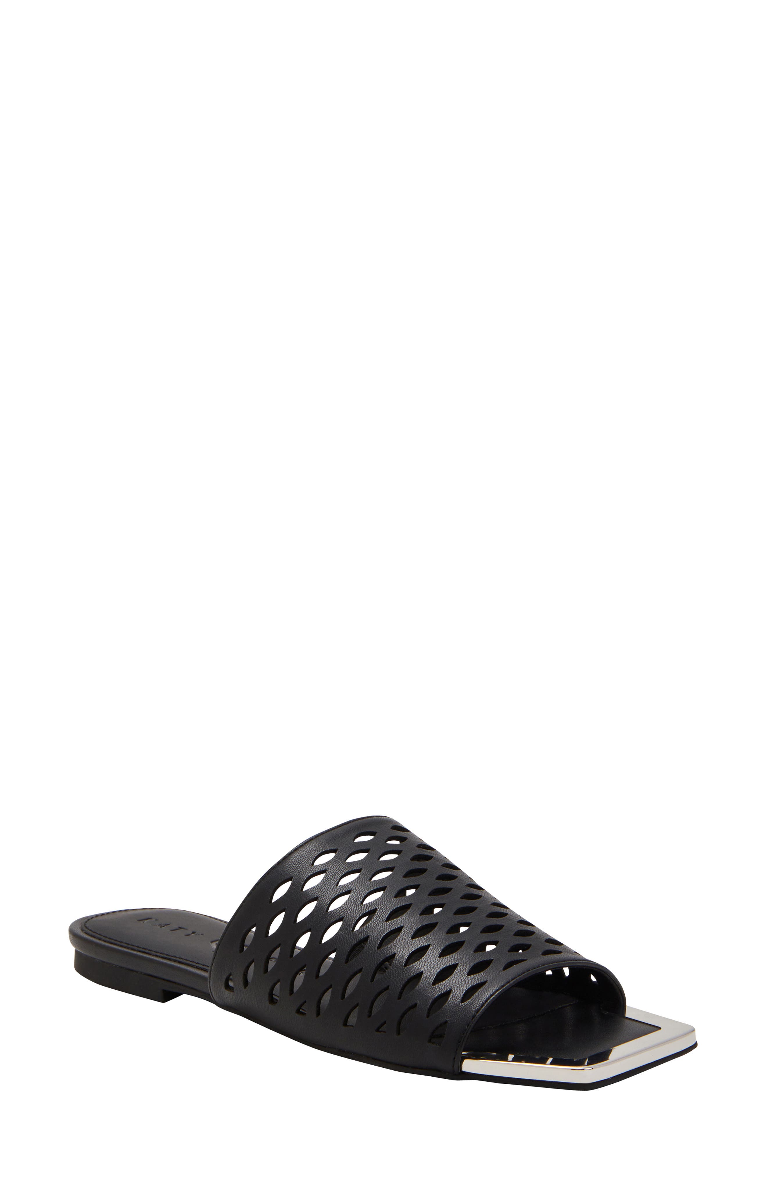 The Caught Up Cutout Slide Sandal, Main, color, BLACK