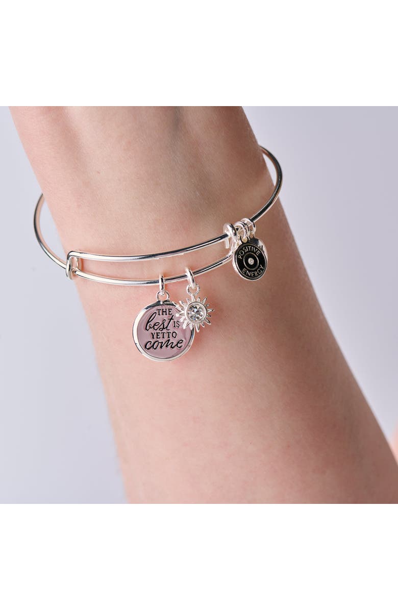 Alex and Ani 'The Best Is Yet To Come' Duo Charm Bangle, Alternate, color, Silver