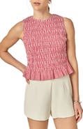 English Factory Smocked Frill Hem Sleeveless Top