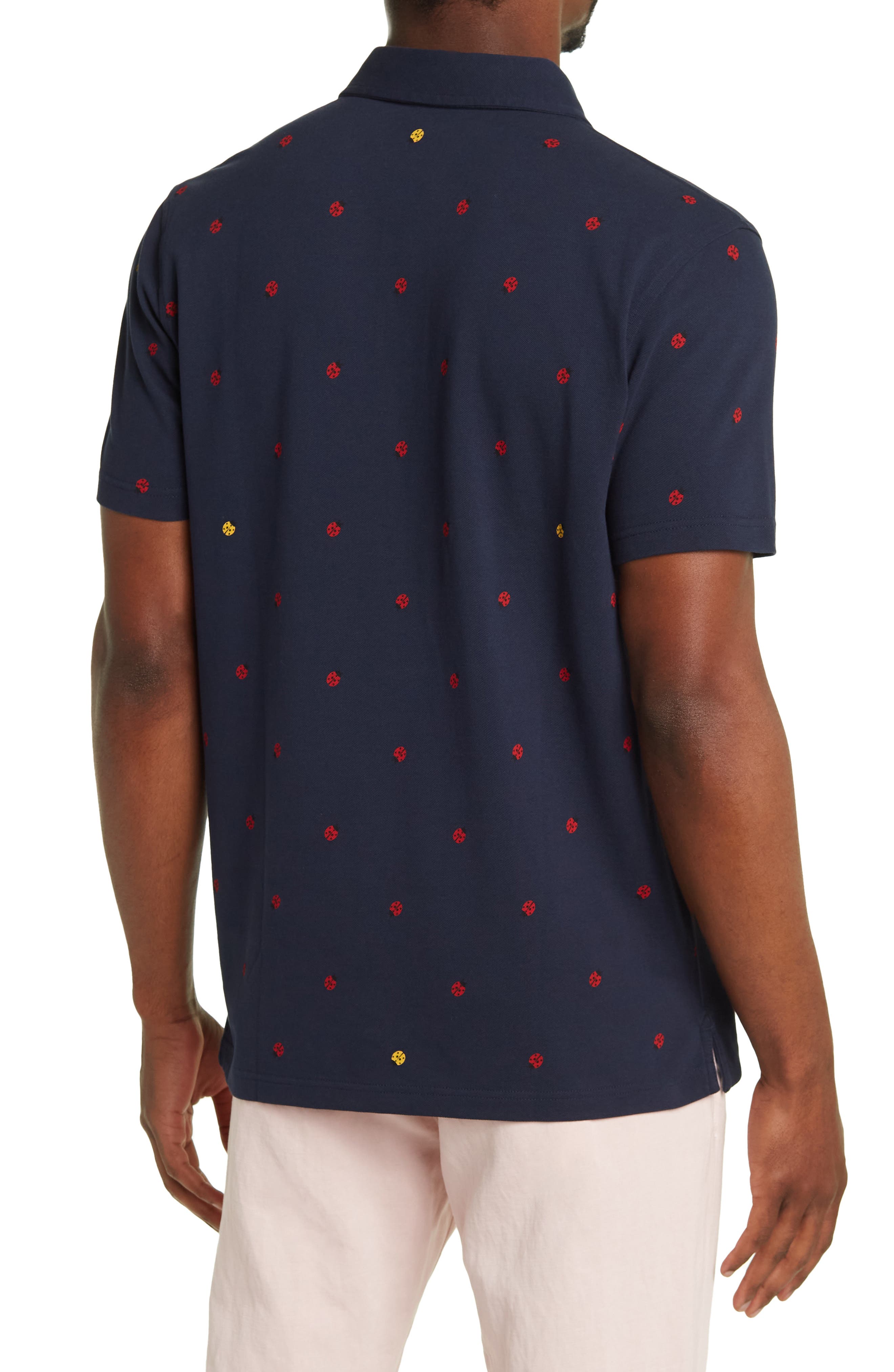 Brooks Brothers Knit Cotton Pique Ladybug Print Slim Fit Polo (Men ...