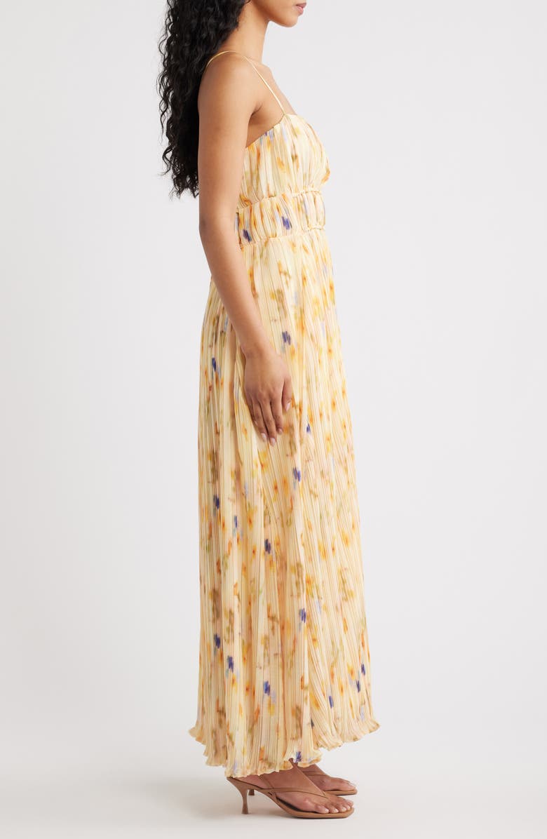 Line & Dot Potpourri Abstract Floral Micropleat Chiffon Maxi Dress, Alternate, color, Multi