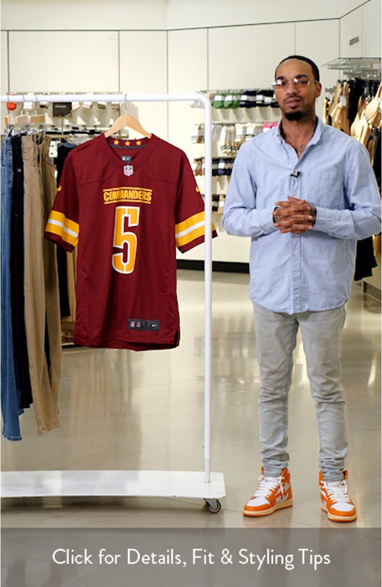 Men's Nike Jayden Daniels Burgundy Washington Commanders Player Game Jersey, sales video thumbnail