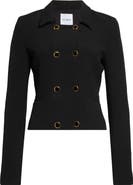 ST. JOHN Double Breasted Stretch Crepe Crop Jacket