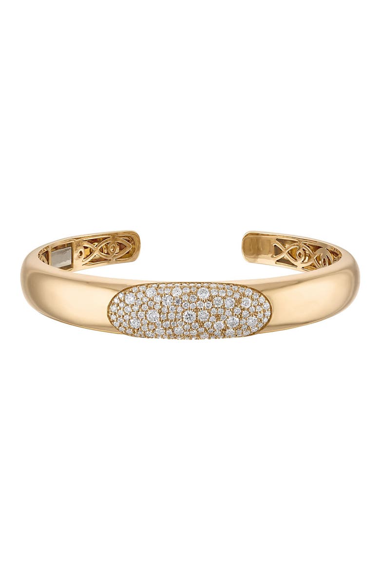 Glitter Diamond Cuff Bracelet, Main, color, YELLOW GOLD DIAMOND