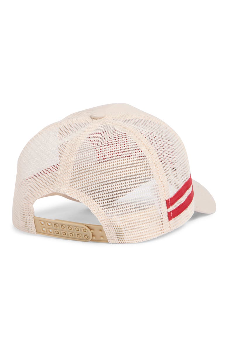 Game Day Stripes Trucker Hat, Alternate, color, BEIGE/RED