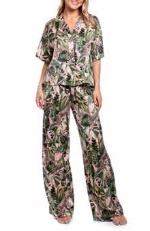 Midnight Bakery Jungle Print Button-Up Top & Pants Pajamas