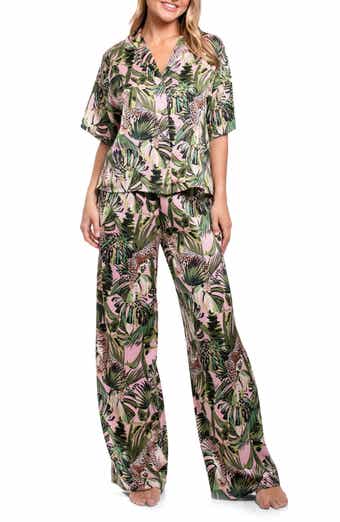 Midnight Bakery Jungle Print Button-Up Top & Pants Pajamas