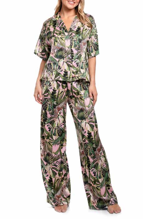 Midnight Bakery Jungle Print Button-Up Top & Pants Pajamas