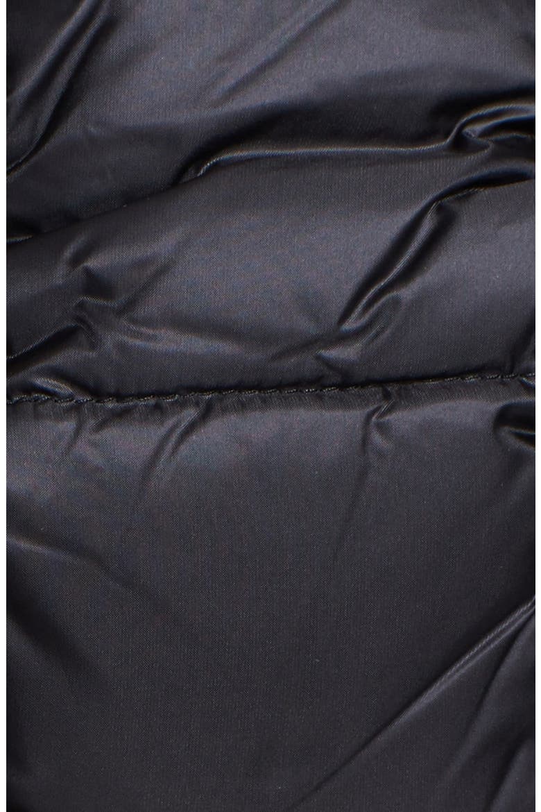 'Hermine' Grosgrain Trim Down Coat, Alternate, color, BLACK