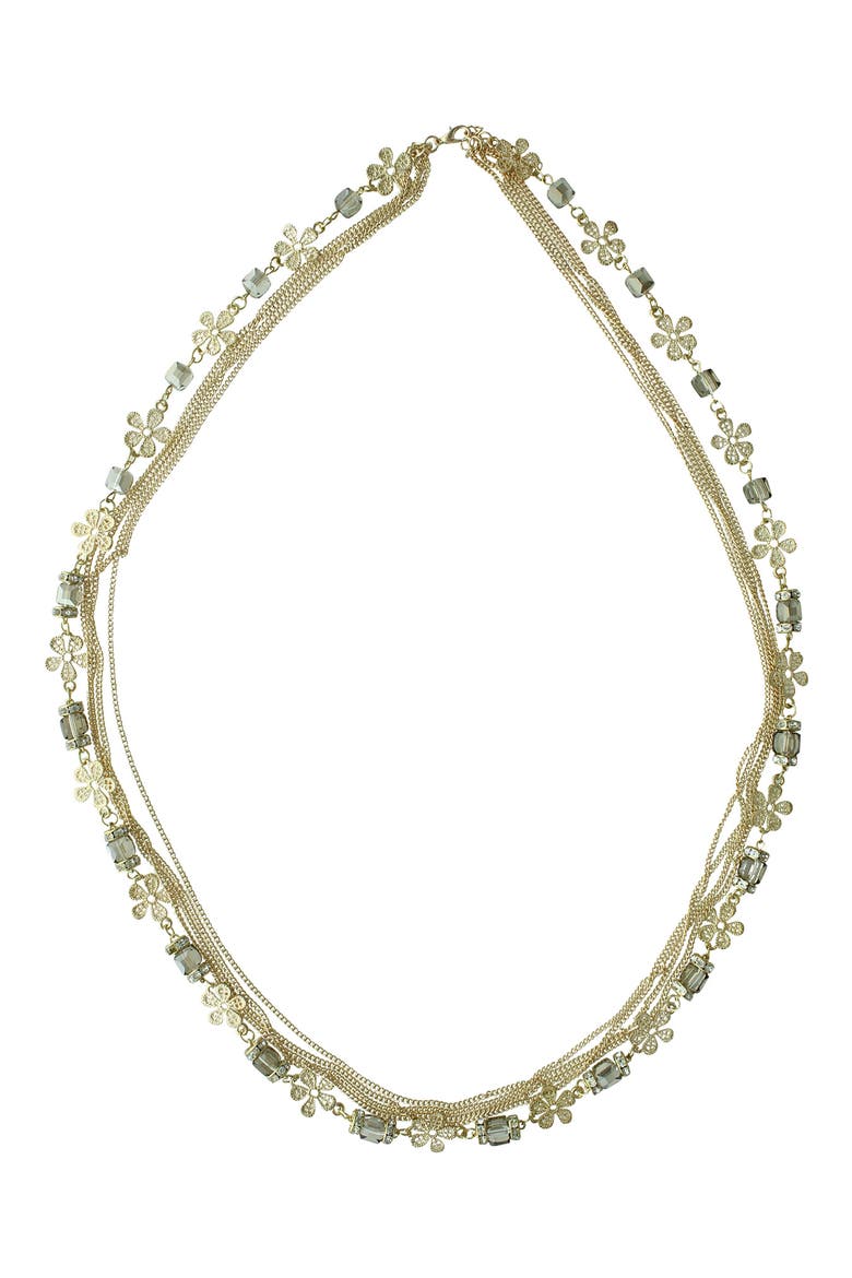 Marina Layered Necklace, Main, color, GOLD / BLACK