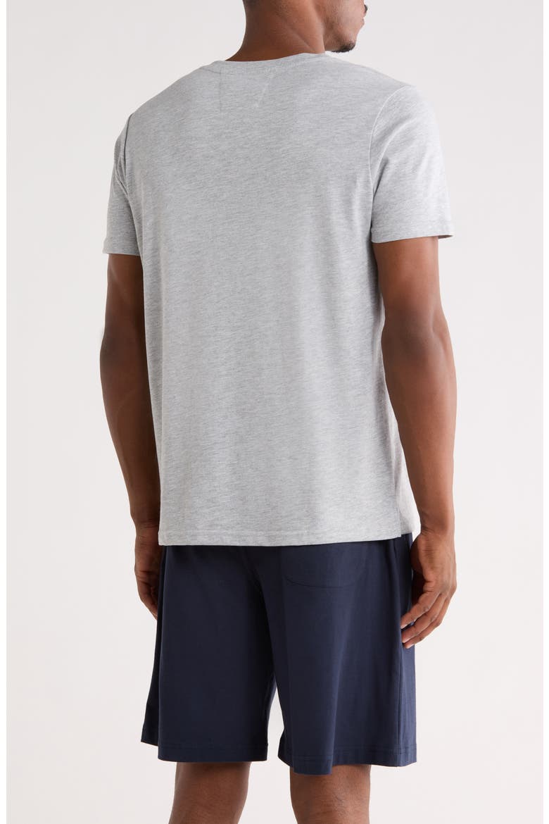 Lightweight Short Sleeve Sleep Henley, Alternate, color, GREY HEATHER