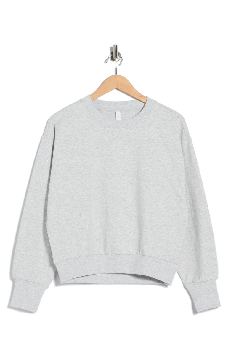 Z by Zella Relay Terry Crewneck Sweatshirt, Alternate, color, Grey Light Heather