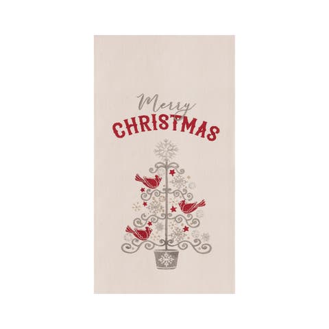 Merry Christmas Tree Flour Sack Kitchen Towel