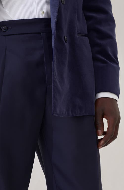 Brunello Cucinelli Tuxedo Trousers With Pleats In Blue