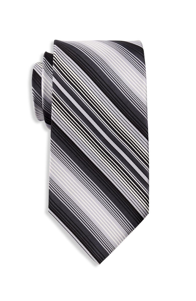 Synrgy by DXL Big & Tall Futuristic Striped Tie, Main, color, Black