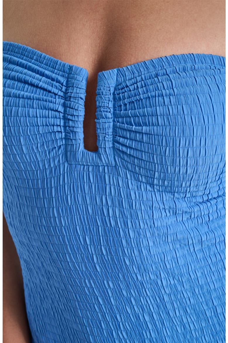 U-Wire Bandeau One-Piece Swimsuit, Alternate, color, HAMPTON BLUE TEXTURE