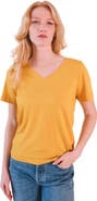POPLINEN Louise Organic Cotton + Tencel  V-neck Tee