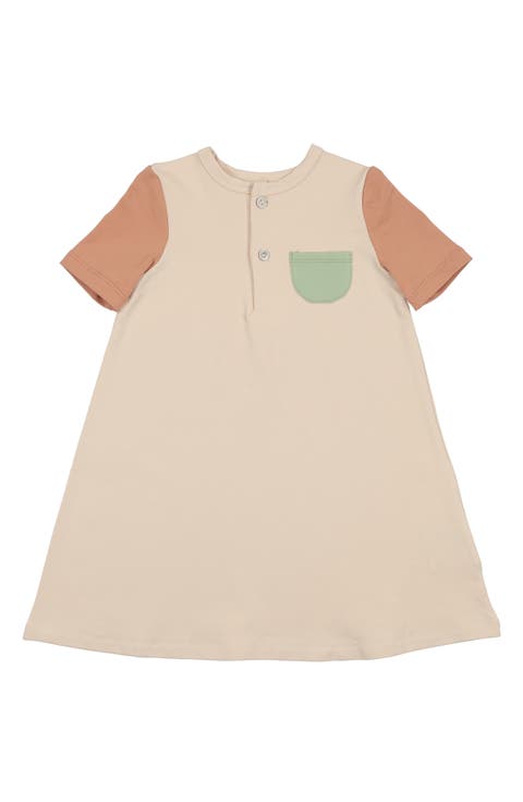 Kids' Sunshine Rainbows Colorblock Short Sleeve T-Shirt Dress (Toddler)